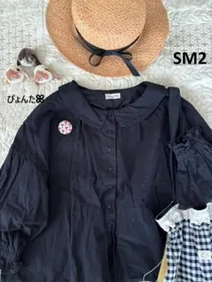 美品★ギャザー羽織りシャツ＊ブラック