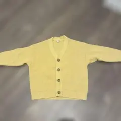 UNIQLO 110cmイエロー ニット カーディガン ボタン付き