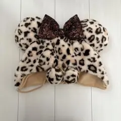 ディズニー　ミニー　ファンキャップ　ヒョウ柄　ブラウン