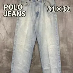 ポロジーンズ デニムパンツ ジーンズ ライトブルー 31×32 古着【き352】のサムネイル