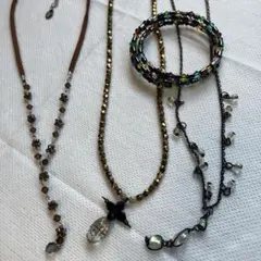 ビーズネックレス ☆ ブレスレット 4点