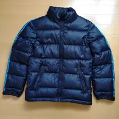 ネイビー ダウンジャケット 青アクセント