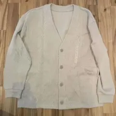 ベージュ Vネックカーディガン Lサイズ