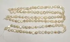 [天然色]淡水パール バロック　3本セット　約9mm　PM053