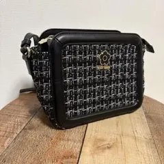 MARYQUANTマリークワントパディングフレームツイード ショルダーブラック