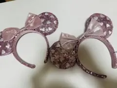 ハート型耳スパンコールカチューシャ