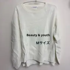 BEAUTY&YOUTH 長袖ニット ホワイトのサムネイル