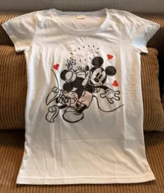 【新品未使用】ミッキー ミニー プリント Tシャツ Mサイズ
