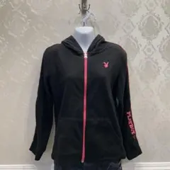 PLAYBOY プレイボーイ ジップパーカー L ブラック ピンクラインのサムネイル