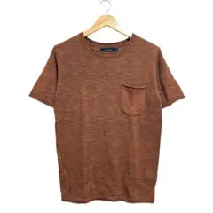 RAGEBLUE レイジブルー 半袖 ニット M 綿 麻混 ブラウン