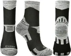 男女兼用 登山 靴下 L 24.5～28㎝ ブラック 3足セット