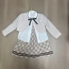 フォーマルドレス チェック柄 ジャケット付き 120cm