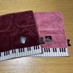 Atsuko Matano タオルハンカチ 2枚セット ピアノ 猫 ミニタオルのサムネイル