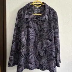 LLサイズ 長袖シャツ 紫系