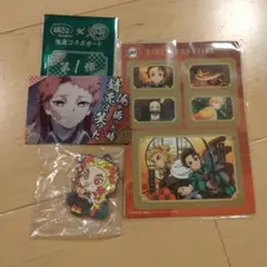 銀だこ✕鬼滅の刃限定コラボカード、ラバーマスコット煉獄杏寿郎、シールの3点セット