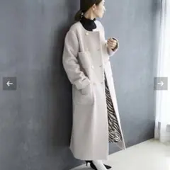 VERMEIL par iena リングツイード 金ボタンコート　ロングコートのサムネイル