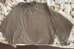 トレーナー ラグラン カーキ色 フリーサイズ【中古】