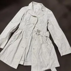 ensuite チェック柄レインコート　レナウン モスグリーンベージュ