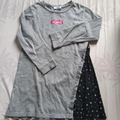 ⑤x-girl stages☆長袖 ワンピース 130 グレー系