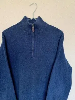 POLO ネイビー ジッパー付きハイネックセーター