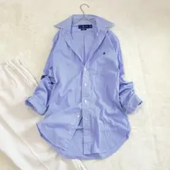 【ラルフローレン】ストライプシャツ 長袖 ブラウス ポニー刺繍 スリムフィットのサムネイル
