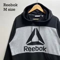 Reebok リーボック プルオーバー パーカー ブラック グレー M US古着