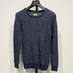 291295 HOMMEネイビー ニットウールセーター クルーネック3
