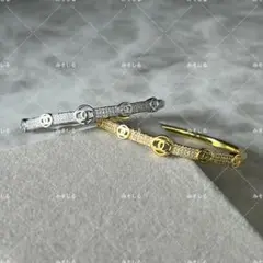 2個セット CCマーク バングル ブレスレット ゴールド & シルバー ①