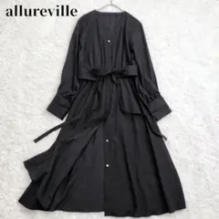 【美品】アルアバイル　ロングワンピース　シャツワンピース　ベルト　長袖