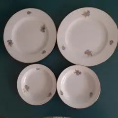 大皿と小皿の各二枚セットです　箱に少しシミがありますが商品は新品です