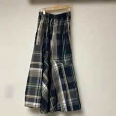 チェック柄マーメイド調ウエスト62〜66cmゴム入り