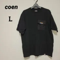 coen 黒 Tシャツ 【L】メンズ