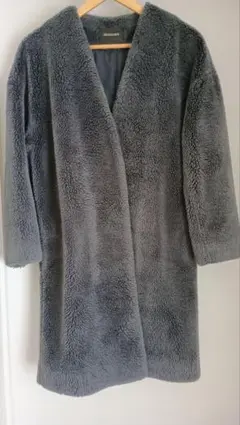 JEANASIS ジーナシス テディベア ボア ロング コート グレー