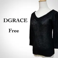 DGRACE ディグレース モヘア ニット ブラック Vネック レディース Fのサムネイル