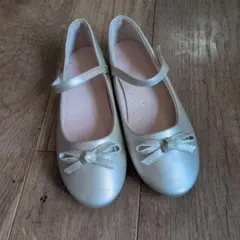 ゴールド リボン付き フォーマルシューズ 22.5-23.5cm