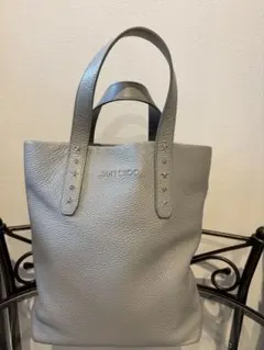 JIMMY CHOO グレー レザートートバッグのサムネイル