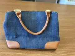デニム ハンドバッグ ブラウン