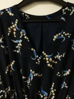 グリーンレーベル　CS Vネックギャザーロングワンピース