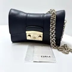 希少 極美品 FURLA フルラ メトロポリス リミックス チェーン ショルダー