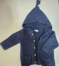 next フード付きニットカーディガン 6-9ヶ月 ネイビー