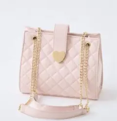 NICE CLAUP ハートエンブレム付き キルティングバッグ