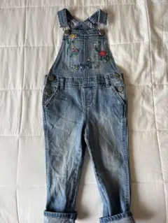 babyGap 花柄刺繍デニムオーバーオール 2YRS