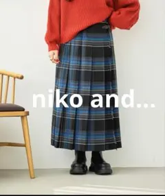 【niko and...】チェックツイルキルトスカート Lのサムネイル