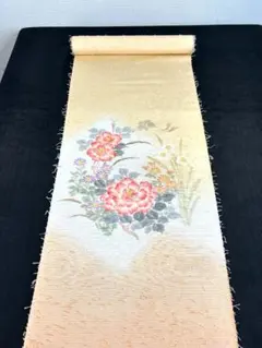 名古屋帯　９寸名古屋帯　正絹　未仕立て　新品　未使用　在庫処分　反物　着物　帯 名古屋帯 正絹 新品 未仕立て 反物 九寸 黒地 鳥獣戯画 騎馬戦 なごや