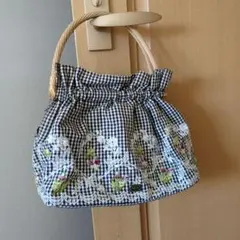 ANNA SUI ハンドバッグ バンブーハンドル 花柄刺繍 平成レトロ - メルカリ