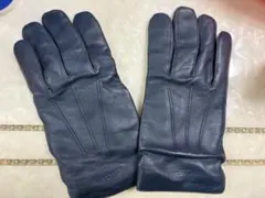 coach ネイビー レザー手袋 Lサイズ
