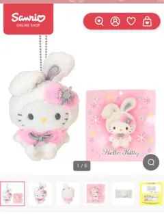 希少　キティちゃん　雪うさぎ　ぬいぐるみ　キーホルダー 激レア】ご当地キティちゃん 北海道限定雪うさぎキティマスコットキー