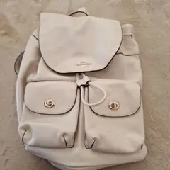 COACH ホワイトレザーリュック