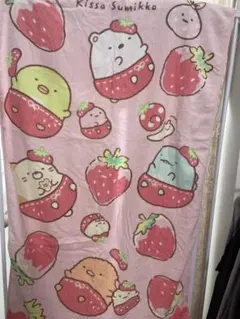 すみっこぐらし　大判タオル　ピンク