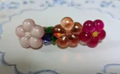 ハンドメイド 花モチーフ バレッタ